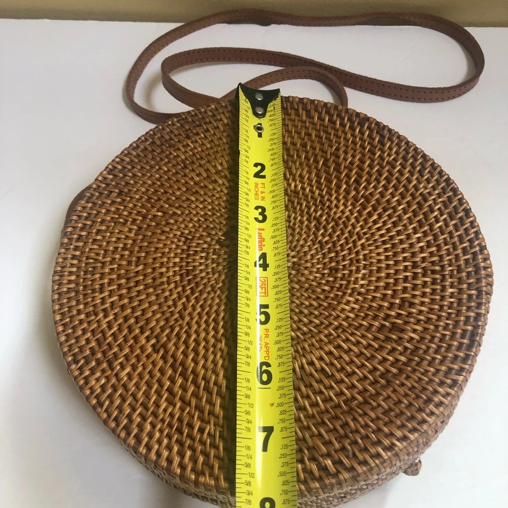 Tan Round rattan crossbody handbag - Picture 5 of 5